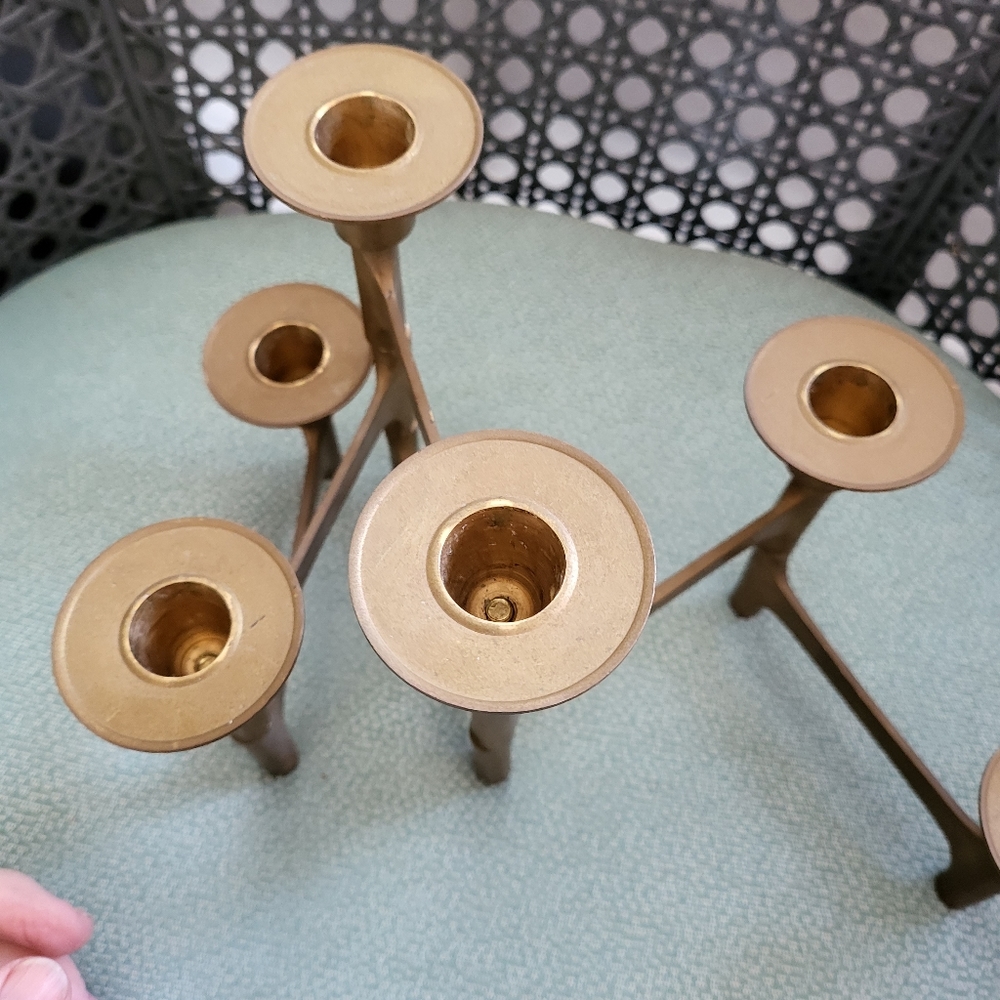 MID-CENTURY Modern Brass Articulating Danish Candle Holder - Picture 6 of 14